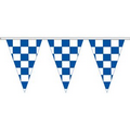 12" x 18" Blue & White Checkered 4 mil. 100' Pennant Strings